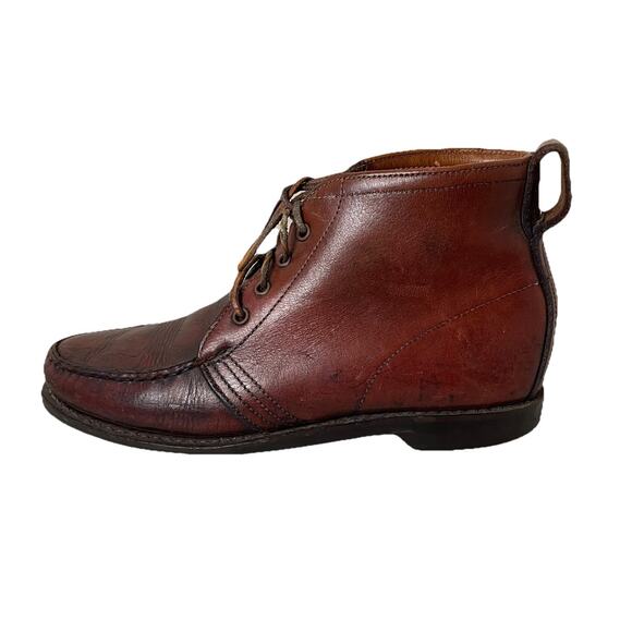 Vtg GOKEY SAUVAGE Brown Leather Chukka Boot Gro-Cord King Ankle Lace Up Men Sz 9 - Picture 7 of 16